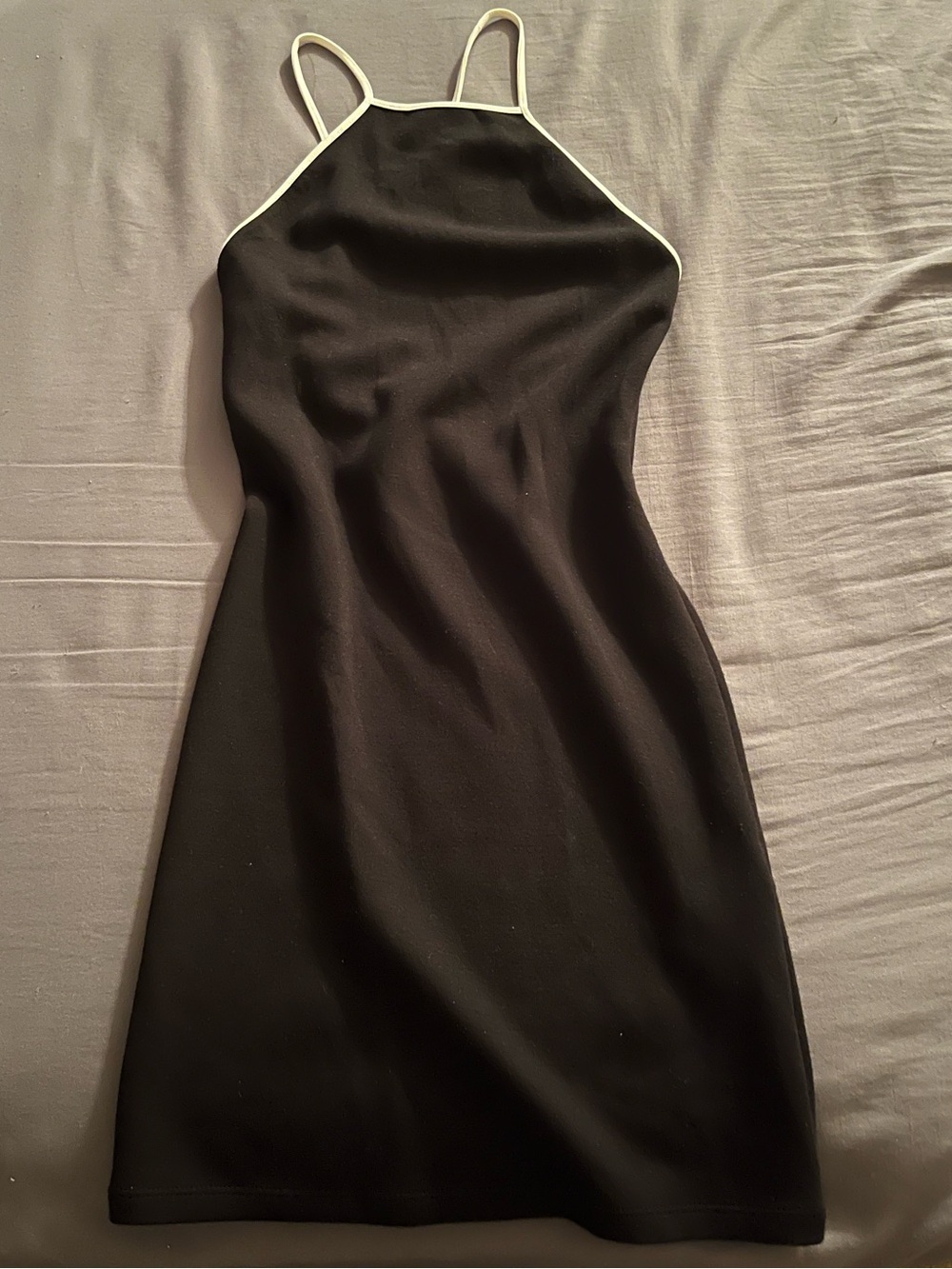 Zara Black Mini Dress with White Trim